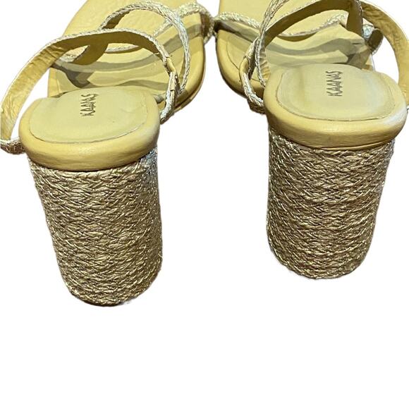 Kaanas Womens 11 slip on Chunky Heel with gold and rope 3.75” heel NWOT - Picture 3 of 5